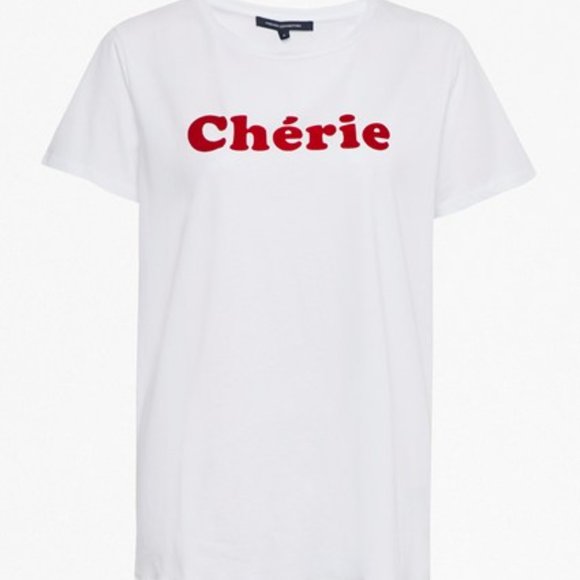 NWT FRENCH CONNECTION CHERIE SLOGAN T-SHIRT - Picture 6 of 9